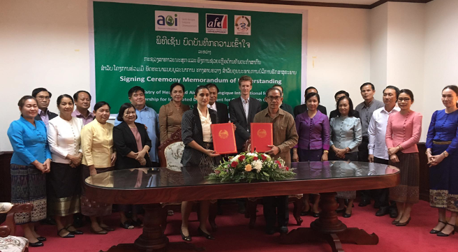 Signature du Protocole d’accord (MOU) entre l’AOI et le ministère de la Santé au Laos